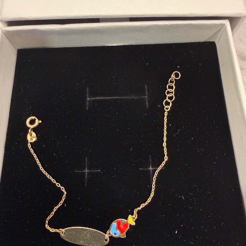 Gold and Multicolor baby Bracelet 18 karats gold Age 0-5